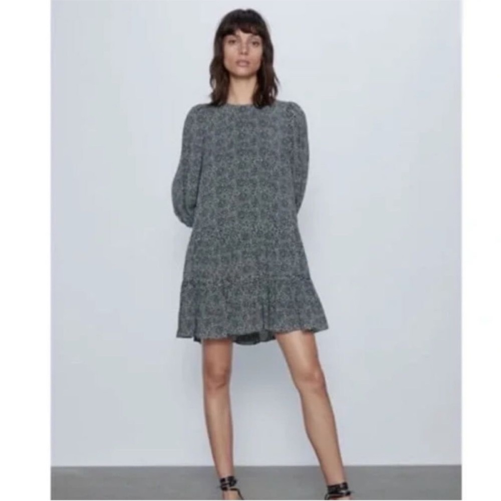 ZARA The Helene Micro Dot Mini Dress. Size Large.